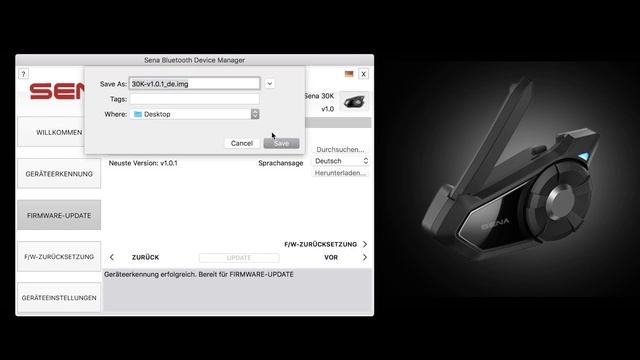 Update Sena 30K - Sena Bluetooth Device Manager
