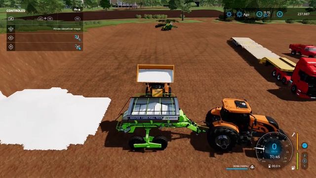 caregando o cal no esxpalhador (nova estacia map) | Farming Simulator 22 смотреть онлайн