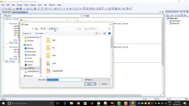 openFile and saveFile dialog controls in VB.NET смотреть онлайн