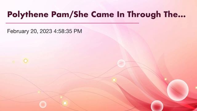 Polythene Pam/She Came In Through The Bathroom Window, a Two Meteors cover of The Beatles смотреть онлайн
