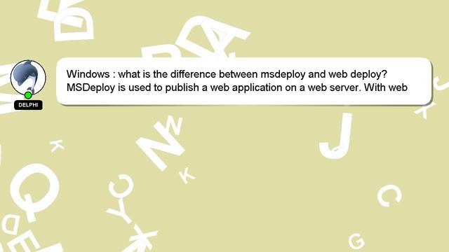 Windows : what is the difference between msdeploy and web deploy? смотреть онлайн