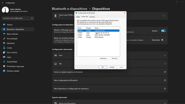 Comunicação Bluetooth no Windows 11 a partir das portas seriais смотреть онлайн