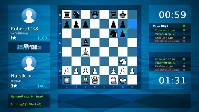 Chess Game Analysis: Nutsik oa - Robert9238 : 1-0 (By ChessFriends.com) смотреть онлайн