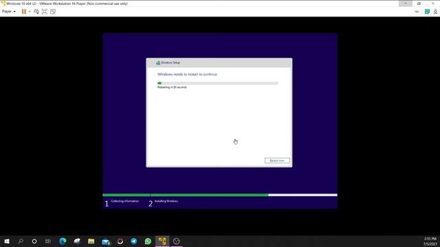 Installing windows 10 on VMware 16 смотреть онлайн