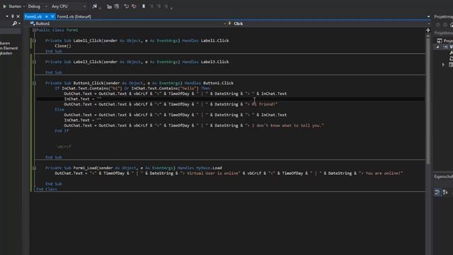 Command Prompt & Virtual CPU Chat in Visual Basic using Visual Studio Tutorial смотреть онлайн