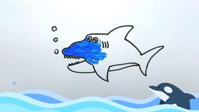Bolalar uchun Akula rasm chizish/Drawing Shark for children/Рисование Акула для детей смотреть онлайн