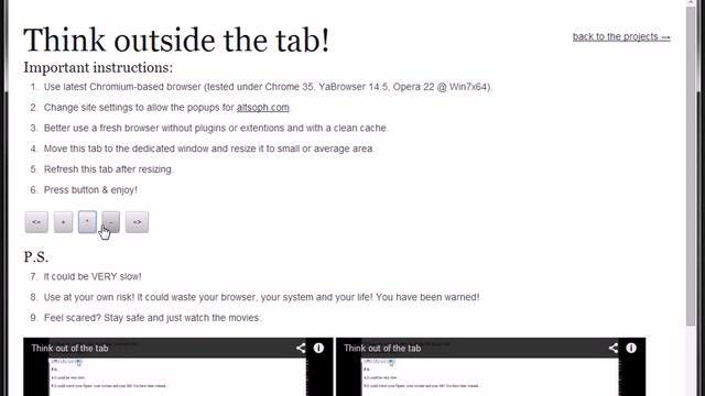 Think out of the tab! (Webkit verison) смотреть онлайн