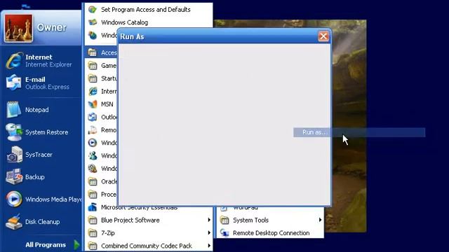 "RunAs" (Windows XP) смотреть онлайн