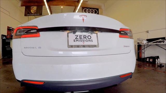 2015 Tesla model S P85D chrome blackout in high glossy black смотреть онлайн