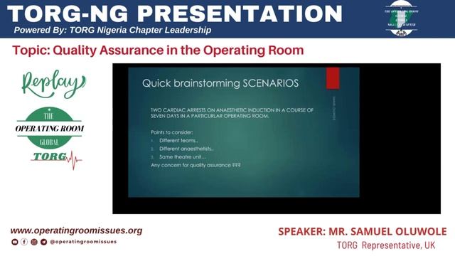 Replay - Quality Assurance in the Operating Room - TORG Nigeria Chapter Presentation смотреть онлайн