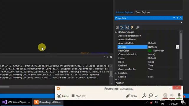 How to set Anchor for objects in visual studio c# (part-3) смотреть онлайн