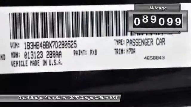 2007 Dodge Caliber SXT Chesapeake VA 23320 смотреть онлайн