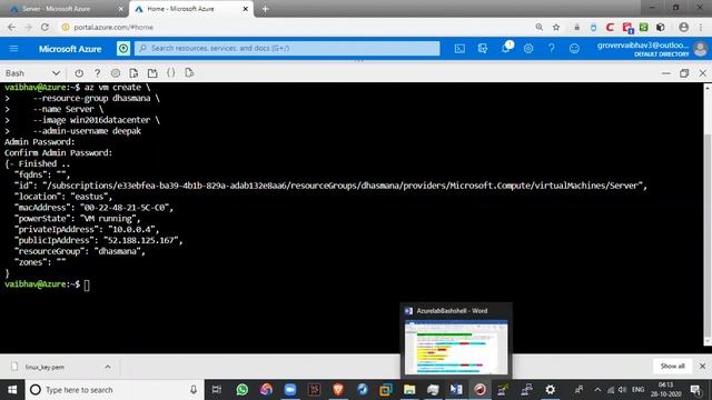 Azure 06 - Azure Bash Shell - Create Window Server 2016 смотреть онлайн