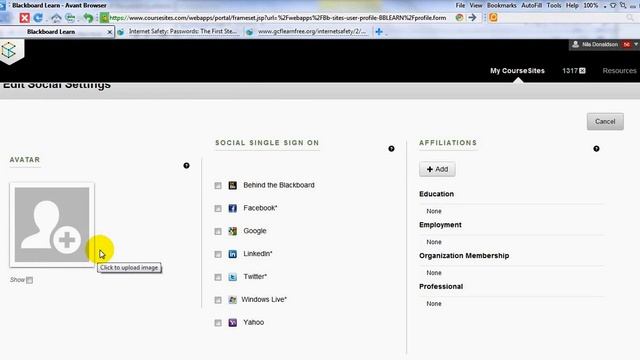 Changing your Avatar in Blackboard смотреть онлайн