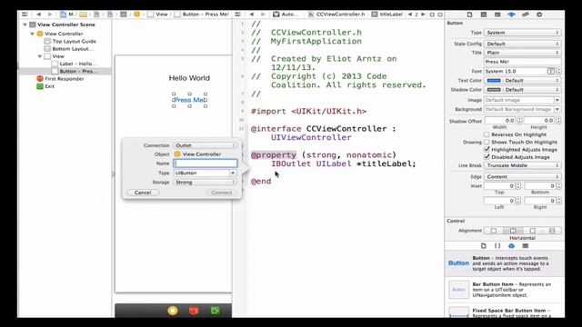 iOS Application Development - How to use Button in xCode смотреть онлайн
