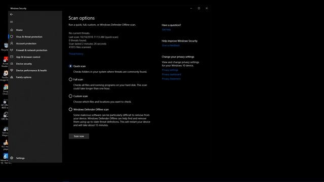 DEFENDER OFFLINE SCAN