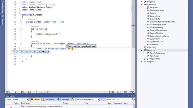 How to add the transition to control in C# Window Form Application смотреть онлайн