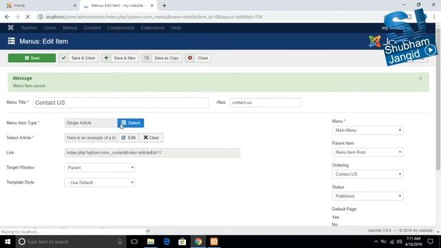 #6 How to Create menu in Joomla in Hindi смотреть онлайн