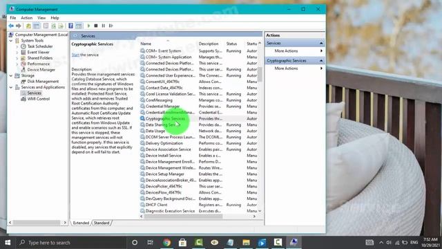 Windows 10 Home : How to Start or Stop Cryptographic Service смотреть онлайн