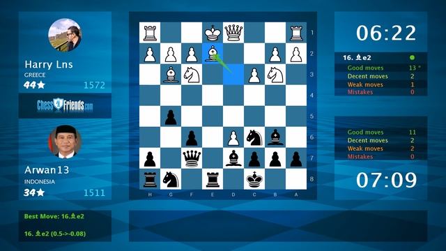 Chess Game Analysis: Harry Lns - Arwan13 : 1-0 (By ChessFriends.com) смотреть онлайн