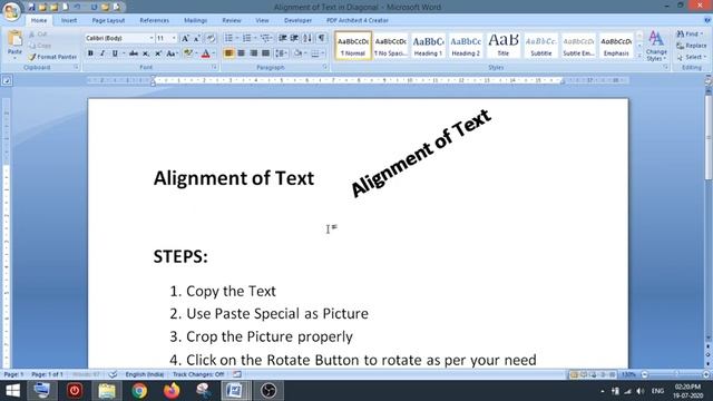 Word: Alignment of Text, Multiple Alignments in a Single Line and Diagonal | Word Tutorial Part 4 смотреть онлайн