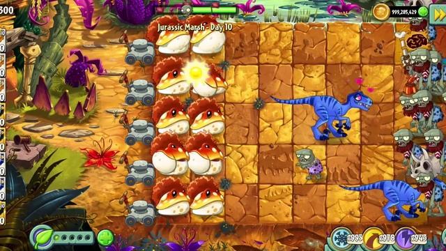 Plants and zombies 2 I Perfume shroom vs Dinosaur Gameplay смотреть онлайн