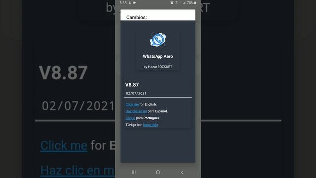 🔥WHATSAPP AERO ÚLTIMA VERSIÓN 8.87 💕 AERO WHATSAPP 2021 смотреть онлайн