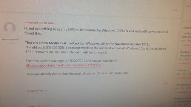 OnePlus One Phone not Recognized on Windows 10. Download Media Feature Pack for Windows N смотреть онлайн