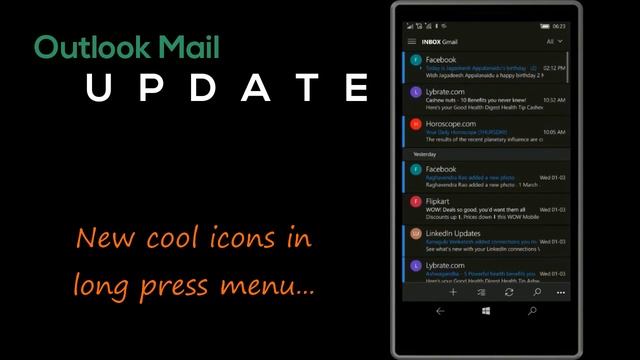 Windows 10 Mobile (Official Build) - Outlook Update смотреть онлайн