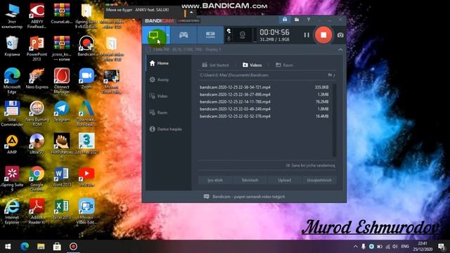 Bandicam dasturi haqida to'liq video (yuklash/ishlatish) смотреть онлайн