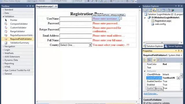 ASP.NET 4.0 Login Website Part - 1 Validation Controls.flv смотреть онлайн