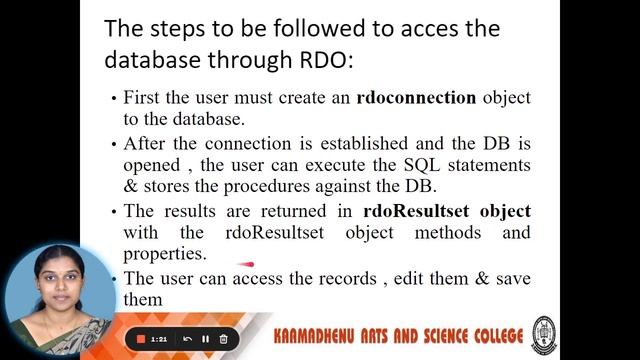 Remote Data Object | G Sangeetha Asst Professor | Department of Computer Science смотреть онлайн