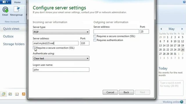 Adding a POP email account with SSL in Windows Live Mail смотреть онлайн