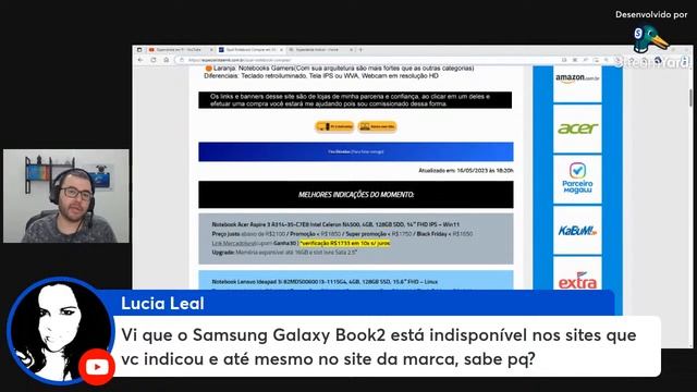 Qual notebook comprar em 2023 – Notebook bom e barato 16/05/2023 Live #104 смотреть онлайн
