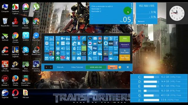 How to Get Windows 10 Home Screen on Windows 7 XP By Omnimo Rainmeter смотреть онлайн