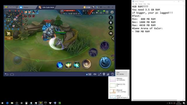 Bluestacks 3 | 4 : Test 4GB RAM Set 800 MB | Not Enough смотреть онлайн