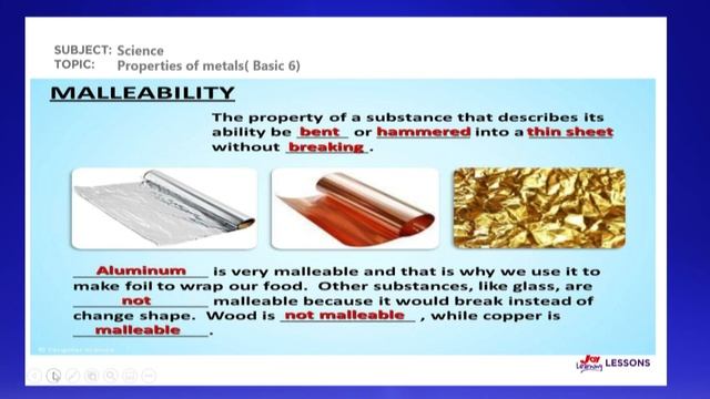 Basic 6 - Integrated Science - Properties of Metals(21/07/22) смотреть онлайн