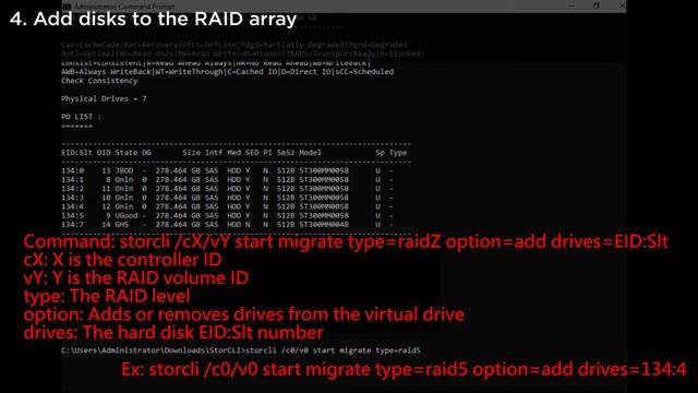 How to add a hard drive to an existing RAID array using StorCLI смотреть онлайн