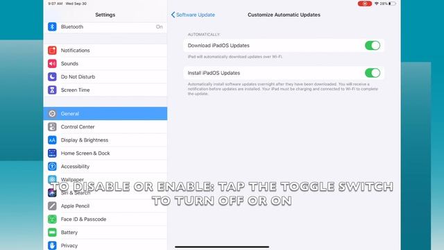 HOW TO DISABLE OR ENABLE AUTOMATIC DOWNLOAD IPADOS UPDATES IN IPADOS 13.6 (IPAD) смотреть онлайн