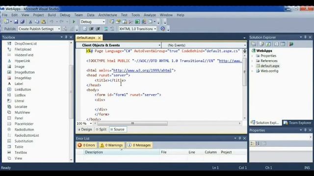 visual studio 2010 aspx cs web form смотреть онлайн