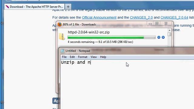 Downloading and istalling Apache source code for Windows 7 смотреть онлайн