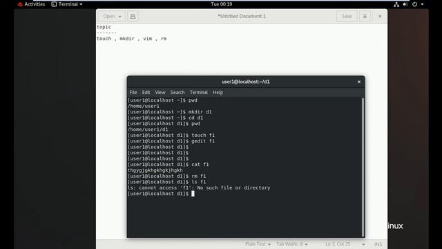 RHCSA 4 touch, vim, rm, gedit command on RHEL8 смотреть онлайн