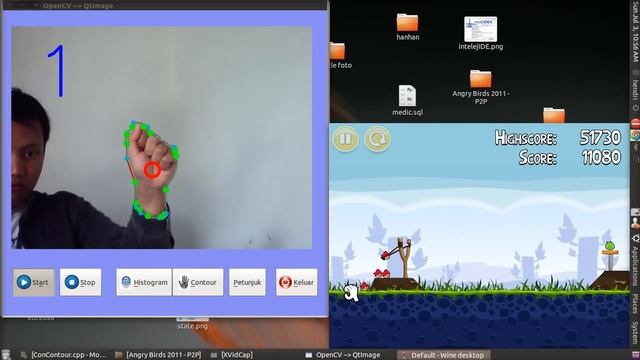 Hand Tracking and Motion for playing Angry Birds смотреть онлайн