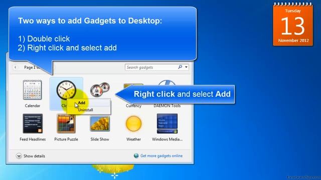 How to Add Gadgets to a Windows 7 Desktop смотреть онлайн