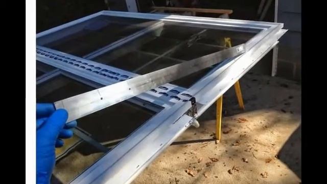 Pella Vinyl mullion repair with 1-1/2" X 1/8" X 36" aluminum flat bar. смотреть онлайн