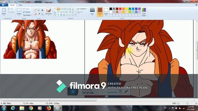Drawing Gogeta ssj 4 in ms paint смотреть онлайн