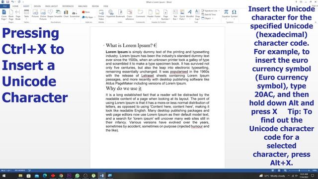 How to Find/Insert the Unicode Character with Keyboard | Microsoft Word Keyboard Shortcut for Windo смотреть онлайн
