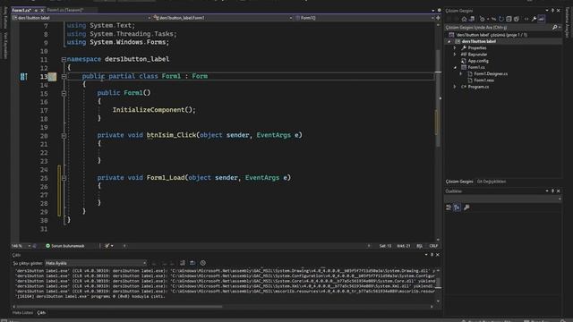 C# Windows Form Application | Buton ve Label kullanımı | Ders1 смотреть онлайн