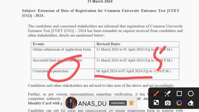 CUET UG Last Date Extend 2024 || New Dates Of Correction Window 2024 || CUET Application Form 2024 смотреть онлайн