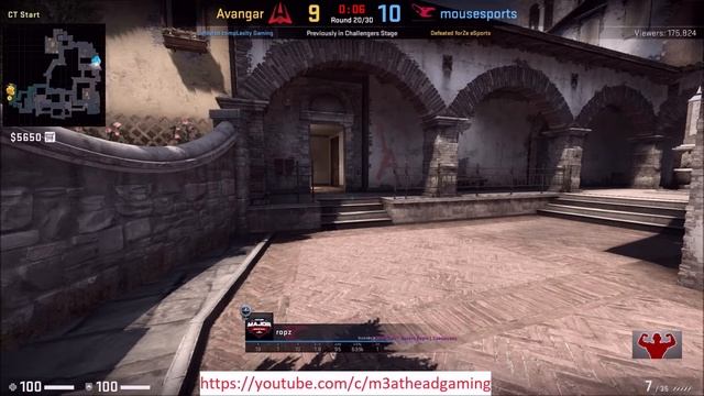 CS:GO POV - Ropz (mouz)(28-18) Vs AVANGAR / Inferno / StarLadder Major 2019 Main Qualifier